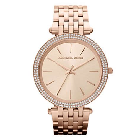 michael kors darci rose gold tone glitz watch|michael kors darci watch.